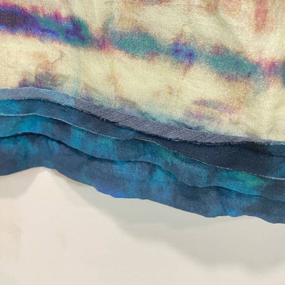 VIX PAULAHERMANY Tie  Dye  Large Kimono Beach Cover Silk Blend  Multicolor - Picture 4 of 10